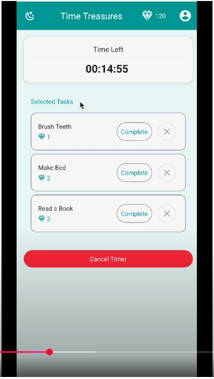 Time Treasures timer page